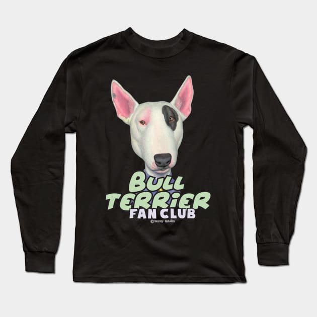 Cute adorable sweet White Bull Terrier Wearing Shirt and Tie Long Sleeve T-Shirt by Danny Gordon Art